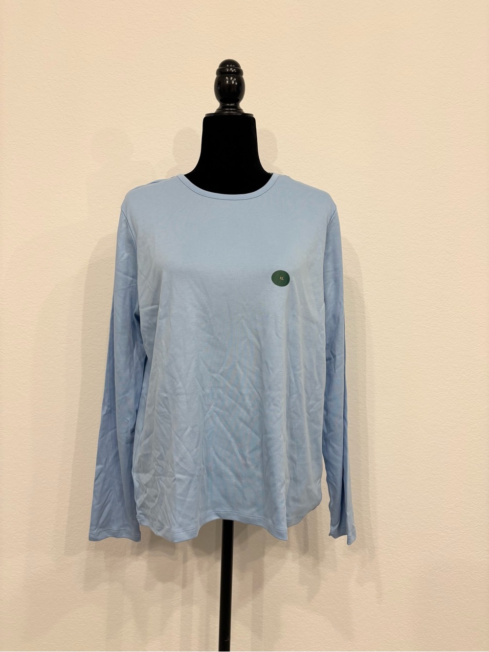 L.L. Bean Pale Blue Long-Sleeve Crewneck Top